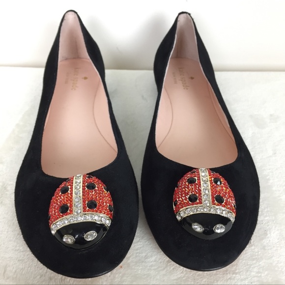 Kate Spade Wendy Ladybug Suede Skimmer Flats Shoes - Picture 2 of 4